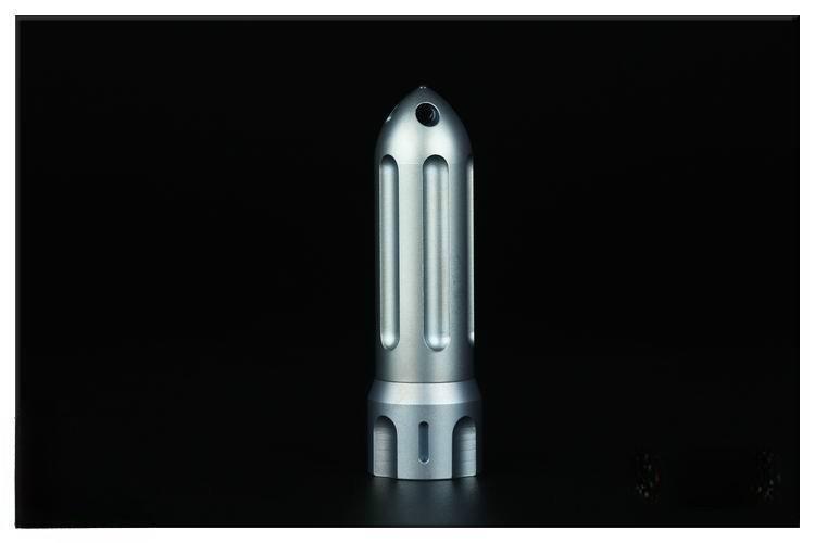 Titanium Alloy Rocket Shape Pill Case Holder Container Keychain Necklace Pendant