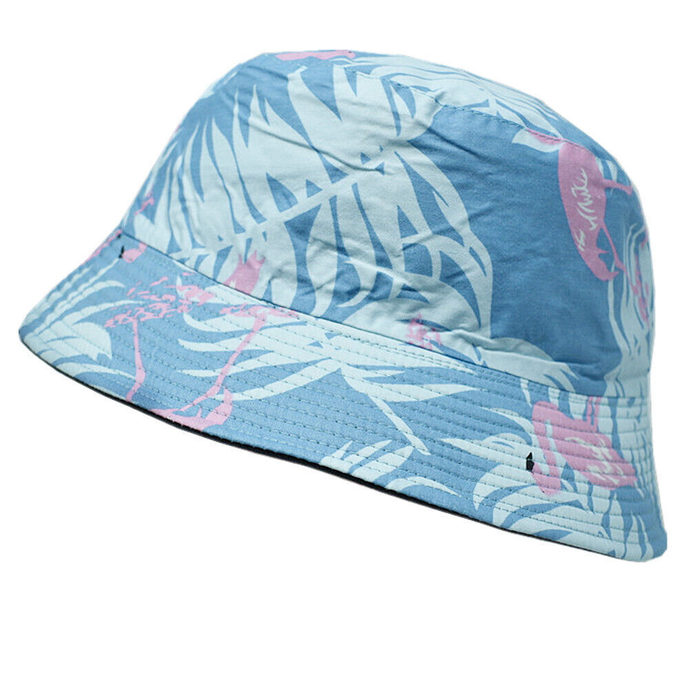 Unisex 100% Cotton Bucket Hat Boonie Hunting Fishing Outdoor Reversible Cap
