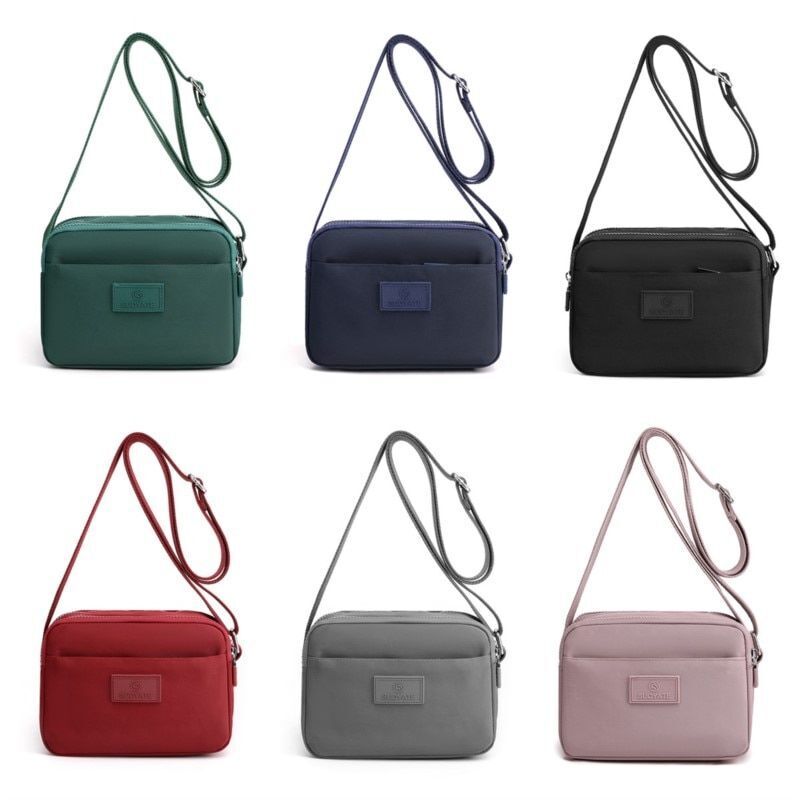 Nylon Crossbody Bag Winter Shoulder Handbag Messenger Purse 21*9*15CM Gray/Black