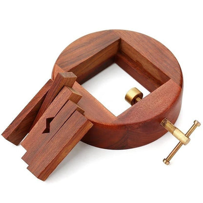 360° Rotating Rosewood Seal Press Chinese Seal Carving Tool Solid Wood Clamp