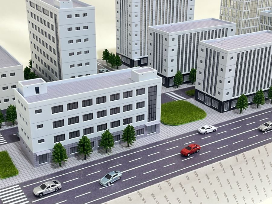 1/150 N Scale Model City Street View Scene Display Architectural Model