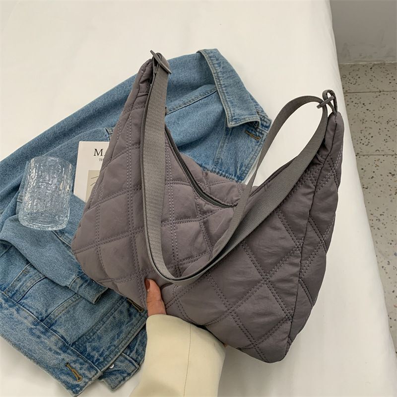 Nylon Padded Short Handle Totes Purse Big Handbags Soft Shoulder Bags Nylon 1 PC