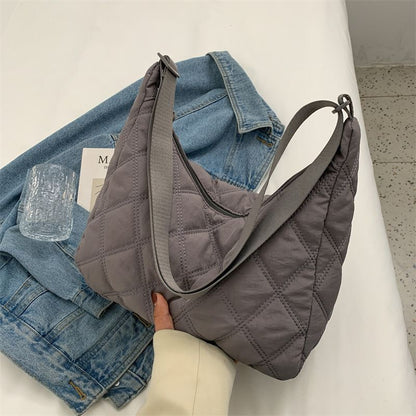 Nylon Padded Short Handle Totes Purse Big Handbags Soft Shoulder Bags Nylon 1 PC