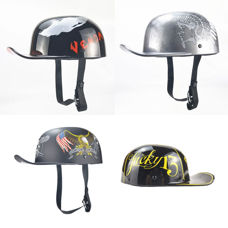 DOT Certified Motorcycle Helmet with Vintage Baseball Cap for Men and Women NEW