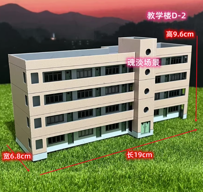 1/150 N Scale School Building Model Railroads Modern House Kits DIY Buildings B