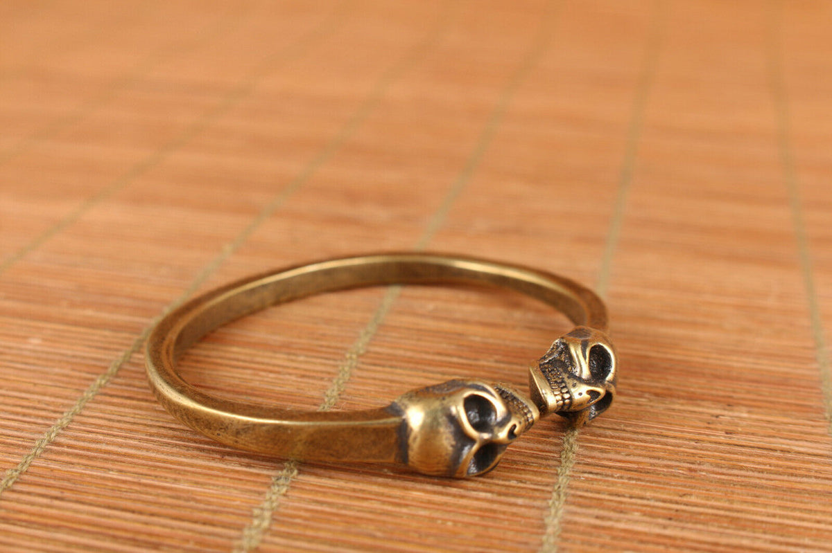 New Copper Hand Carving Skull Bracelet Statue Decoration Collection