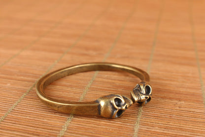New Copper Hand Carving Skull Bracelet Statue Decoration Collection