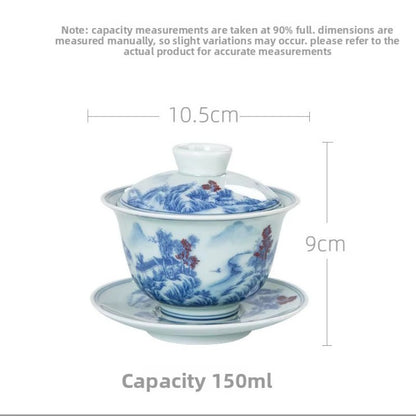 150ml Exquisitely Ceramic Gaiwan Chinese Hand-painted Kung Fu Tea Cup Tea Bowl