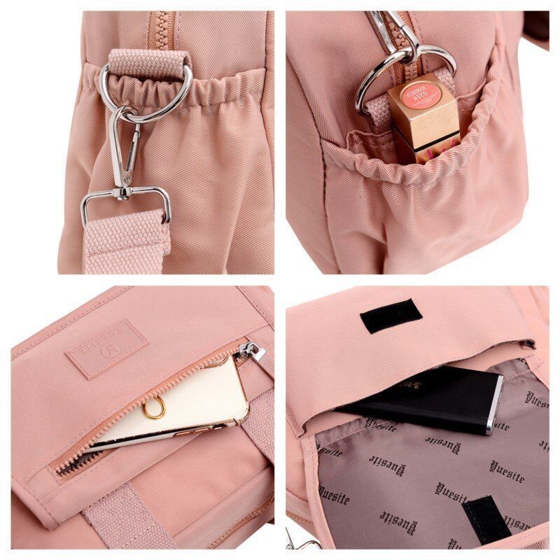 Nylon Shoulder Bag Large Nylon Handbag Waterproof Travel Tote Purses 30*12*21 CM