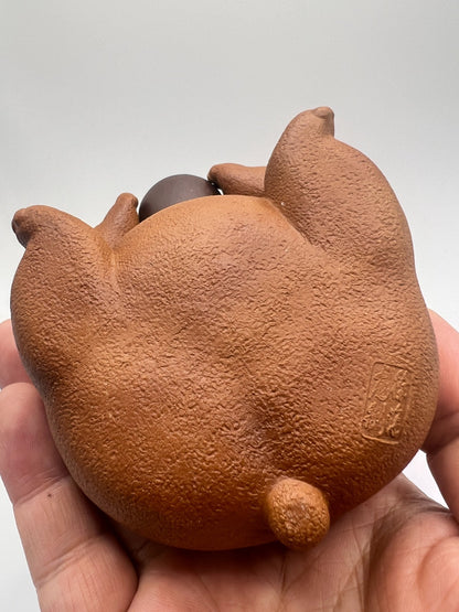120cc chinese Yixing Handmade Zisha teapot Duan Clay Bears Gongfu Hu Tea Pot