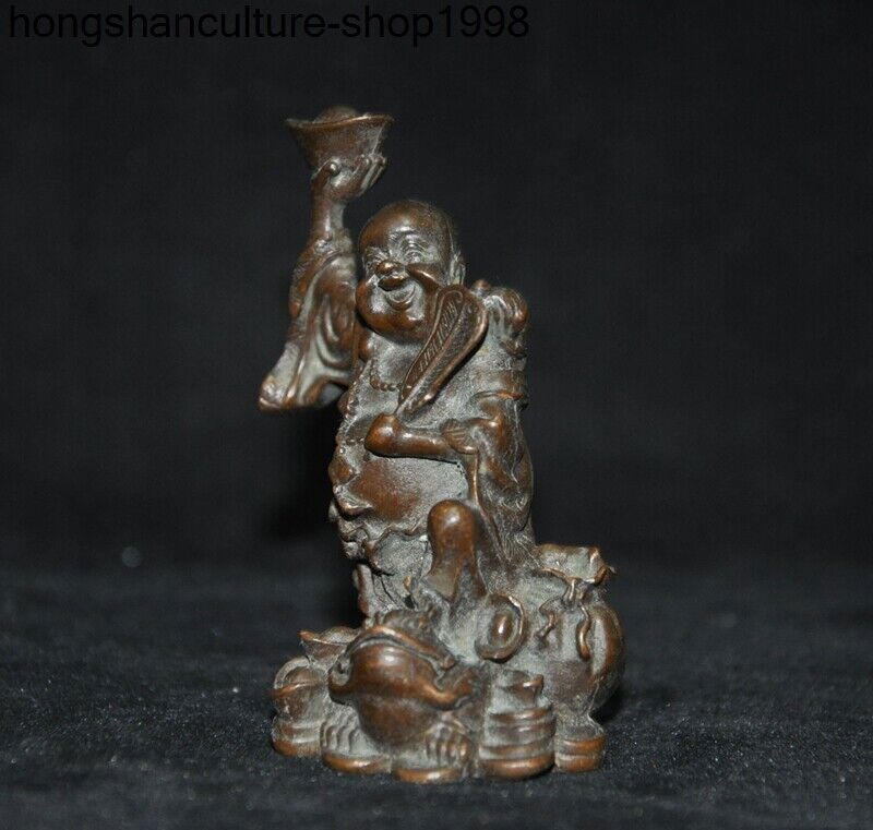 China Ancient Buddhism bronze auspicious wealth Maitreya Buddha Buddha statue