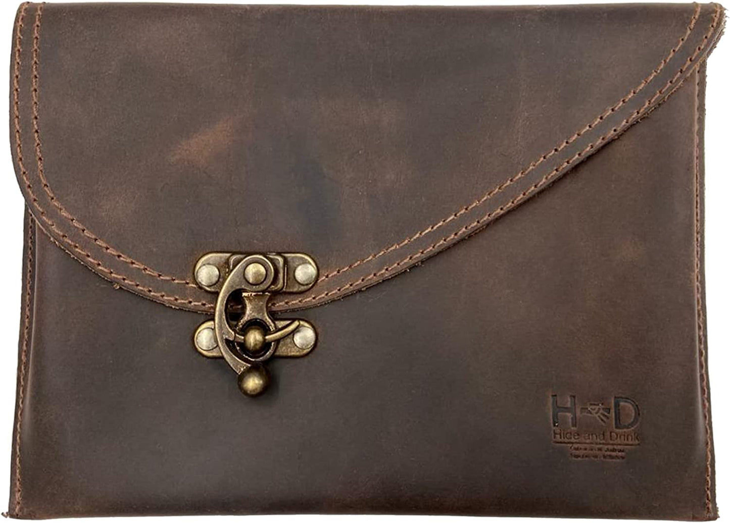 Handmade Clutch Bag Vintage Handbag Travel Accessory Full Grain Leather Gift