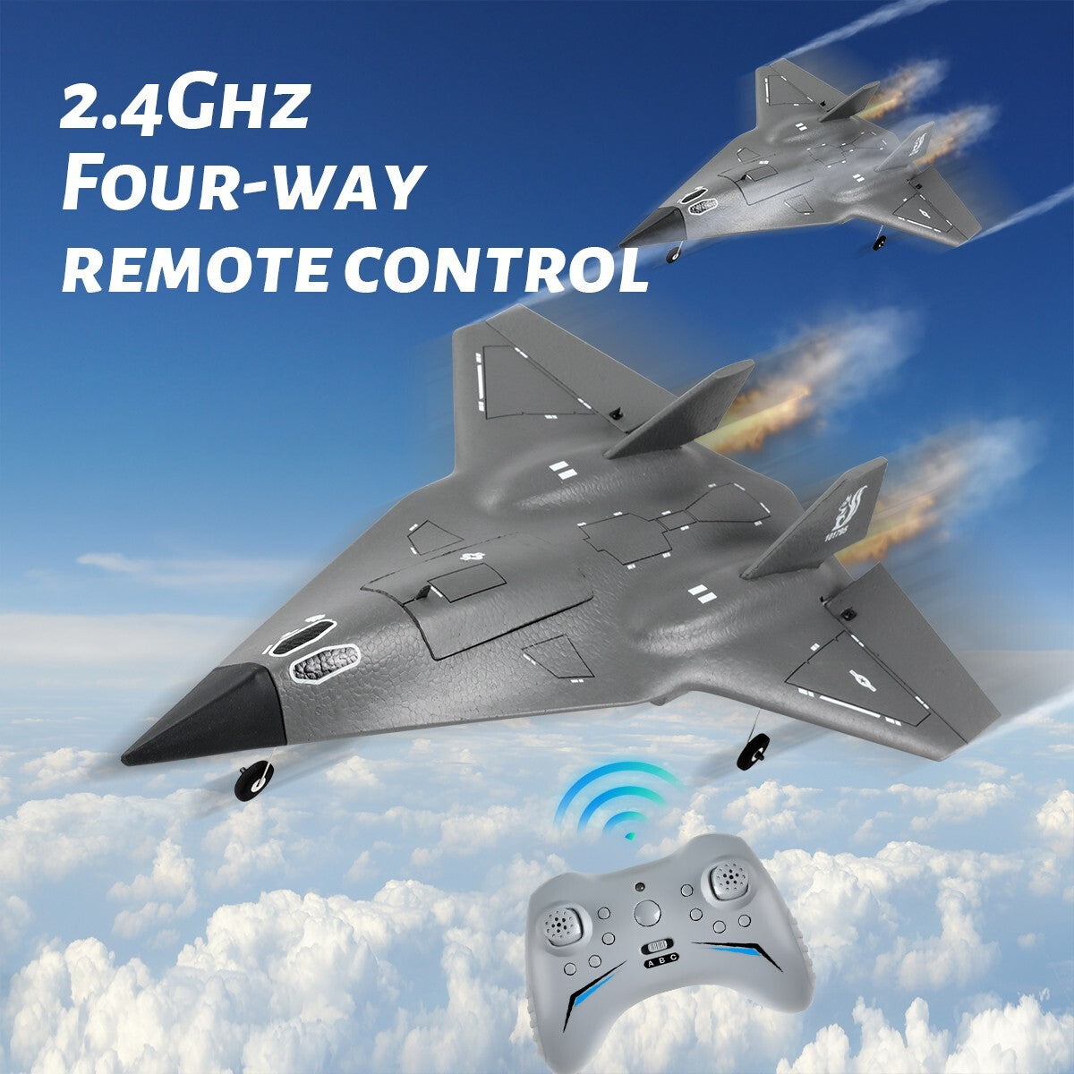 2.4G 2CH RC Airplane FX9672 Stealth Culvert Fighter 18"Remote Controll Aircrafts