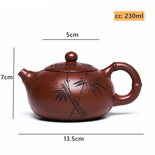 230ml Yixing Purple Clay Teapot Handmade Xishi Kettle Zisha Tea Accessories