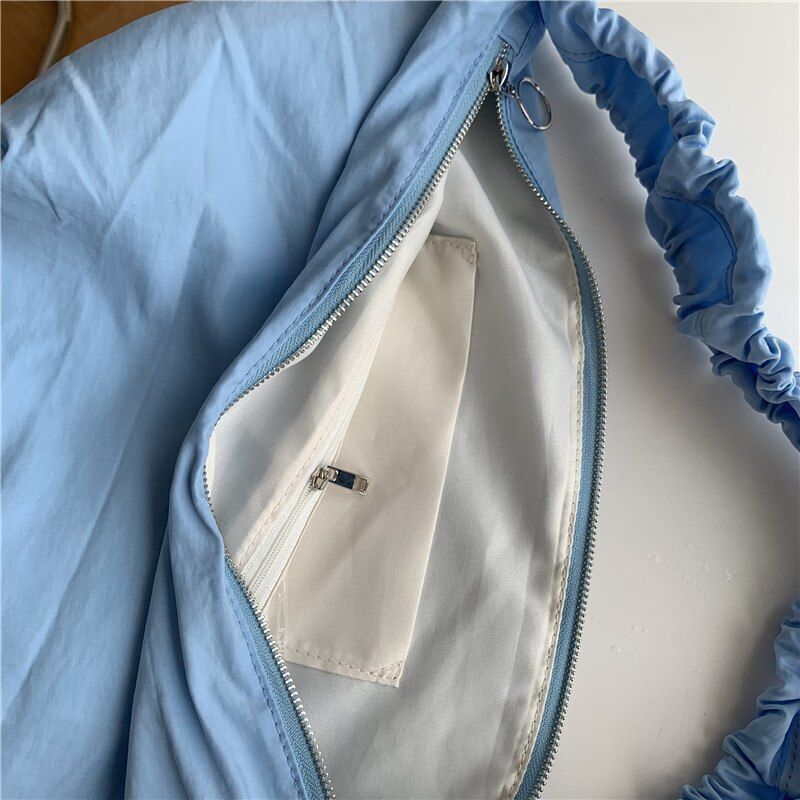 Shoulder Bag Nylon Large Dumpling Bag Pleated Shoulder Strap Handbag 22*12*24 CM