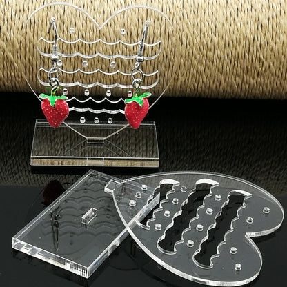 Jewelry Display Holders Heart Shaped Transparent Earrings Bracelet Storage Shelf
