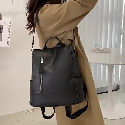Women's Ladies Leather Backpack Anti-theft Rucksack Girl's Travel Shoulder Bag
