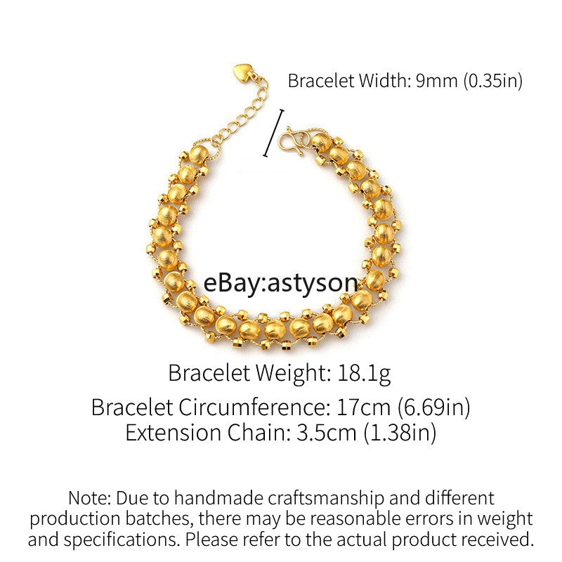 Sparkling Cat Eyes Good Luck 24K Gilding Yellow Gold Plated Bracelet Jewelry