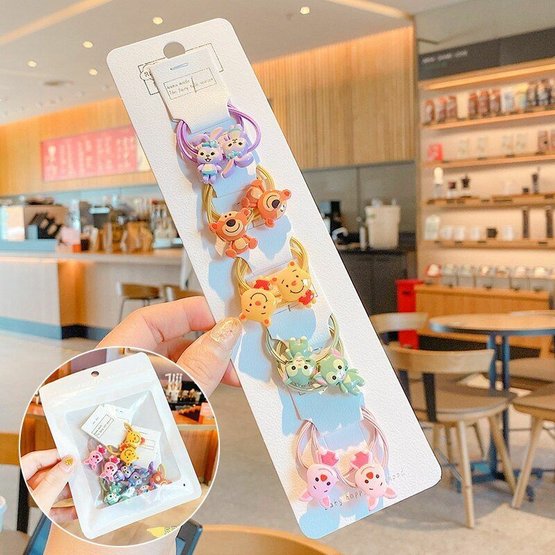 Hair Bands 10/20 Pcs/Bag Shiny Flowers Baby Scrunchies Rubber Kids Accessories