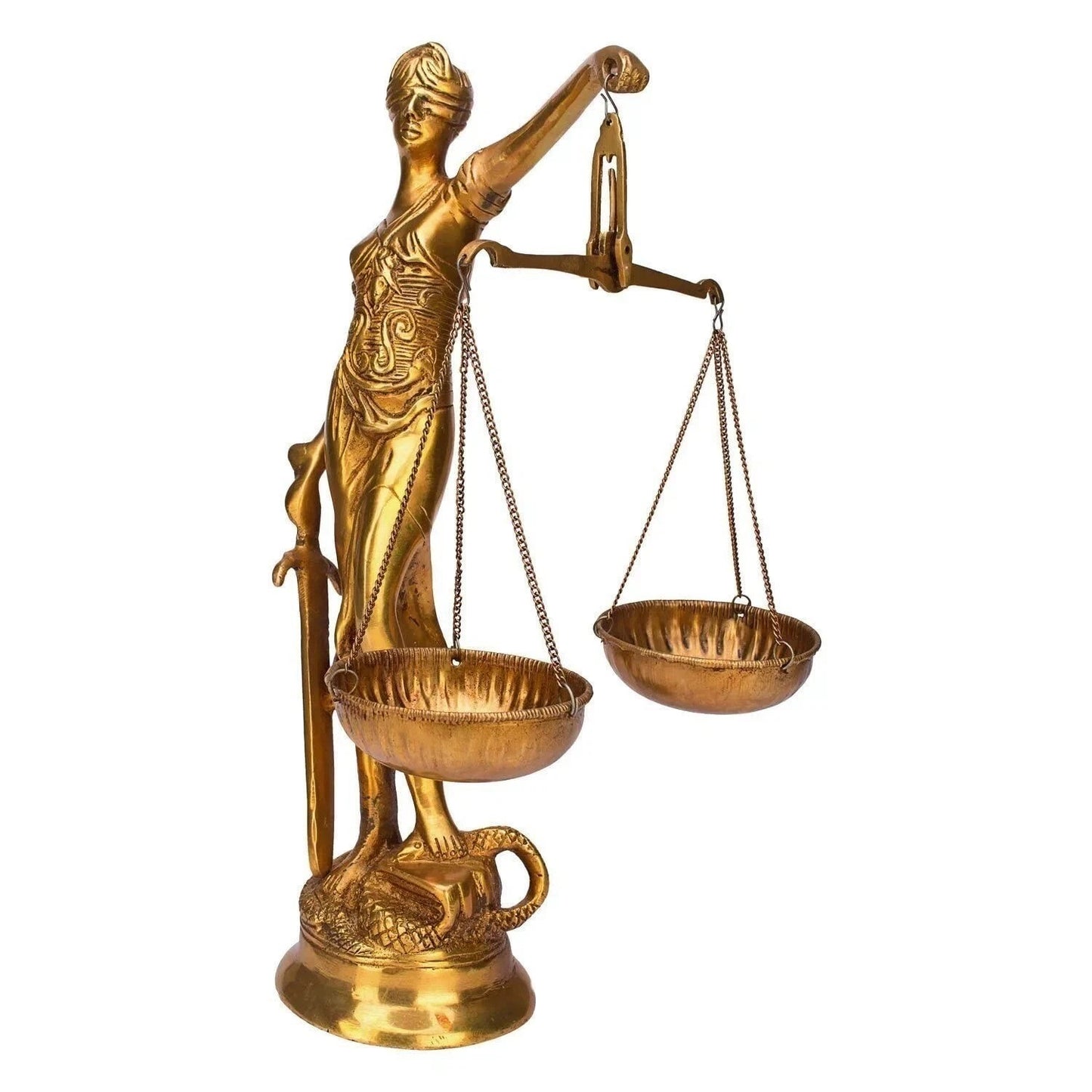 Brass Blind Folded Justice Lady Lawyer Judge Statue Idol Sculpture Figurine