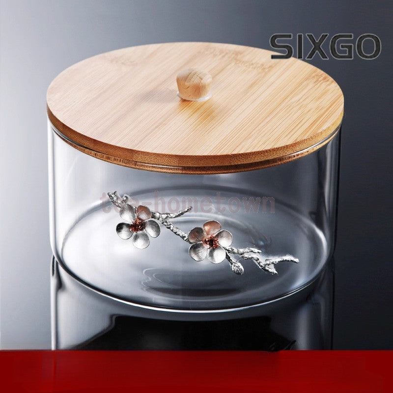 Glass Tea Washing Tea Bowl with Lid Large Water Basin Home Tea Set Accessories