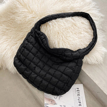 Pattern Shoulder Bag Cotton Handbag Women Tote Bags Padded Ladies Bag