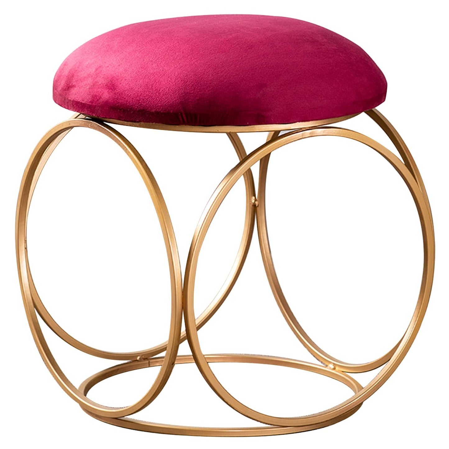 Metallic Ottoman Stool for Bedroom Living Room Pouffes Side Table for Sitting