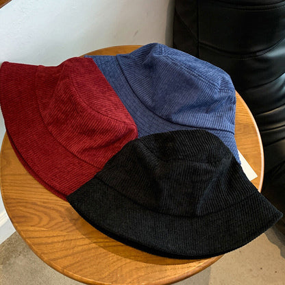 US 1-2 Pack Corduroy Bucket Hat Double Sided Fisherman's Cap Teens Men Women