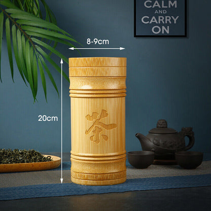 Portable Lightweight Bamboo Tea Jar Storage Holder Chinese Tea Container Box
