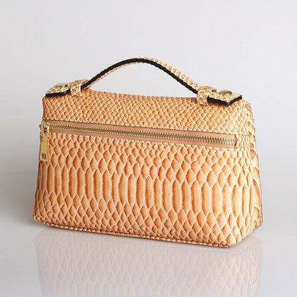 Pattern PU Leather Clutch Bag Women Trendy Make Up Handbag Purse Bag