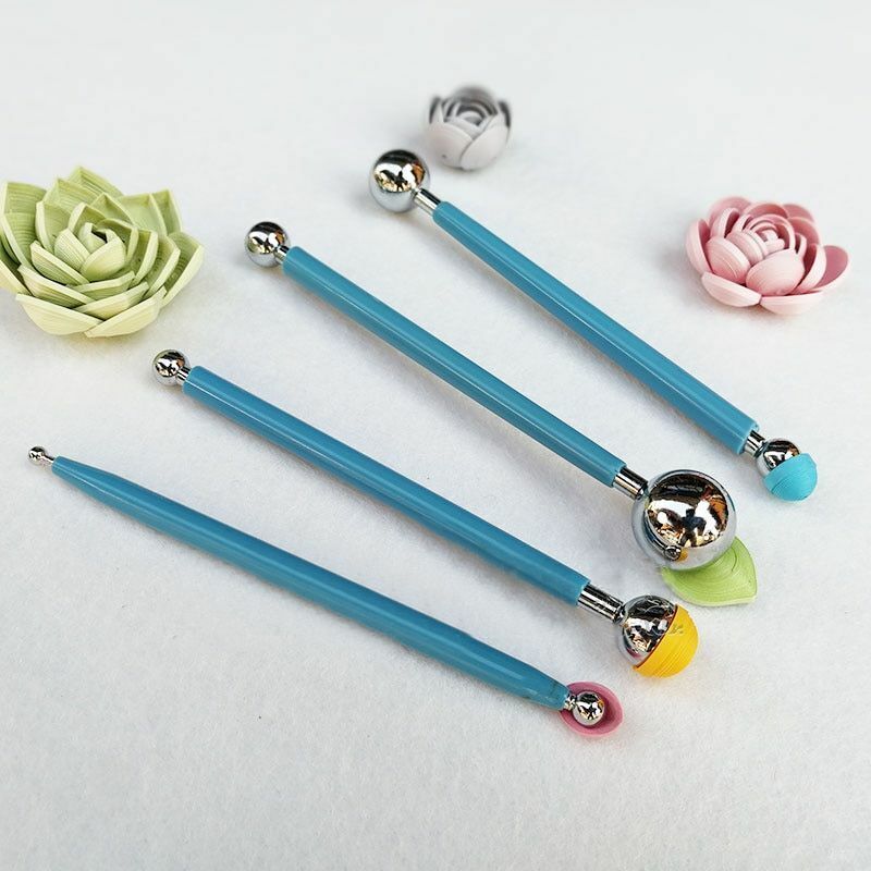 4Pcs/Set Quilling Paper Ball Impression Pen Plastic+Stainless DIY Handmade Tools