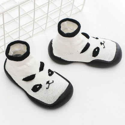 Unisex Baby Shoes First Walkers Toddler Girl Soft Rubber Knit Booties Anti-slip