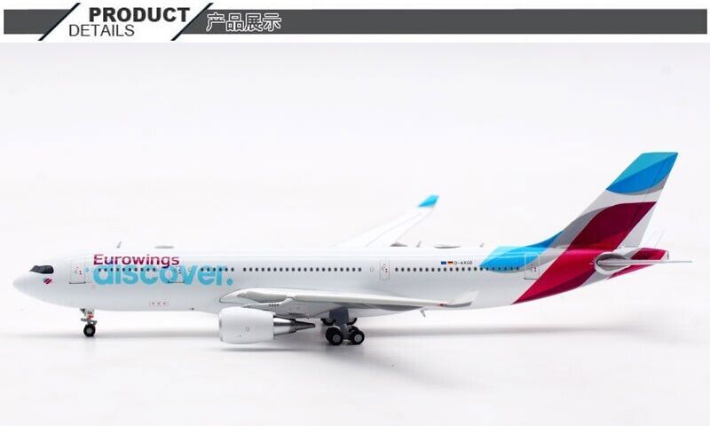 1:400 JC Wings Eurowings discover AIRBUS A330-200 Passenger Plane Diecast Model