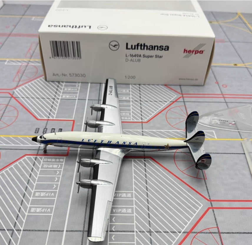 1:200 Herpa Lufthansa Lockheed L-1649A Plane Airplane Diecast Aircraft Model