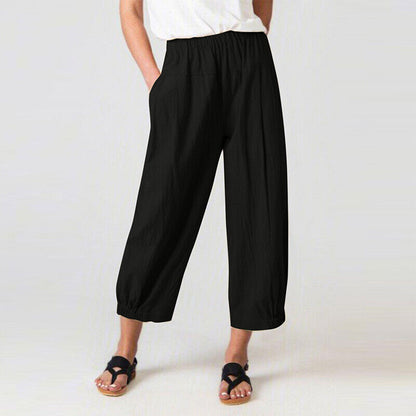 Womens Ladies Summer Harem Pants Elastic Waist Baggy Casual Trousers Pants