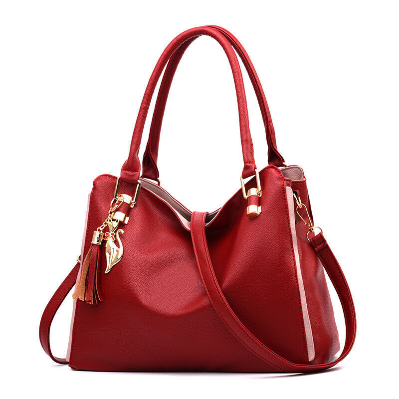 Women's Ladies Vintage PU Leather Handbag Crossbody Tote Messenger Shoulder Bag