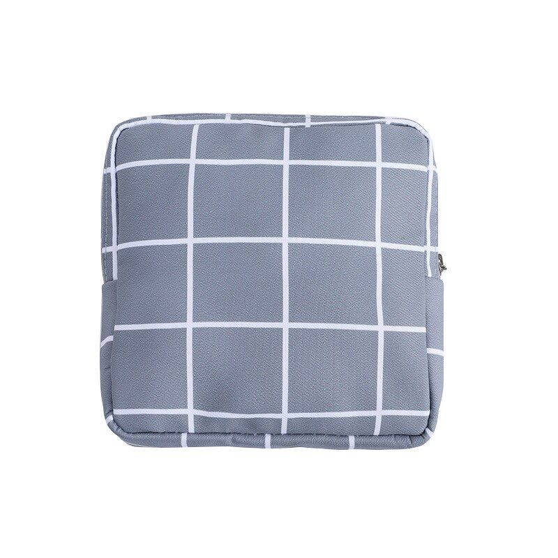 Storage Bag Napkin Pouch Cosmetic Bags Organizer Makeup Purse Nylon Black Travel