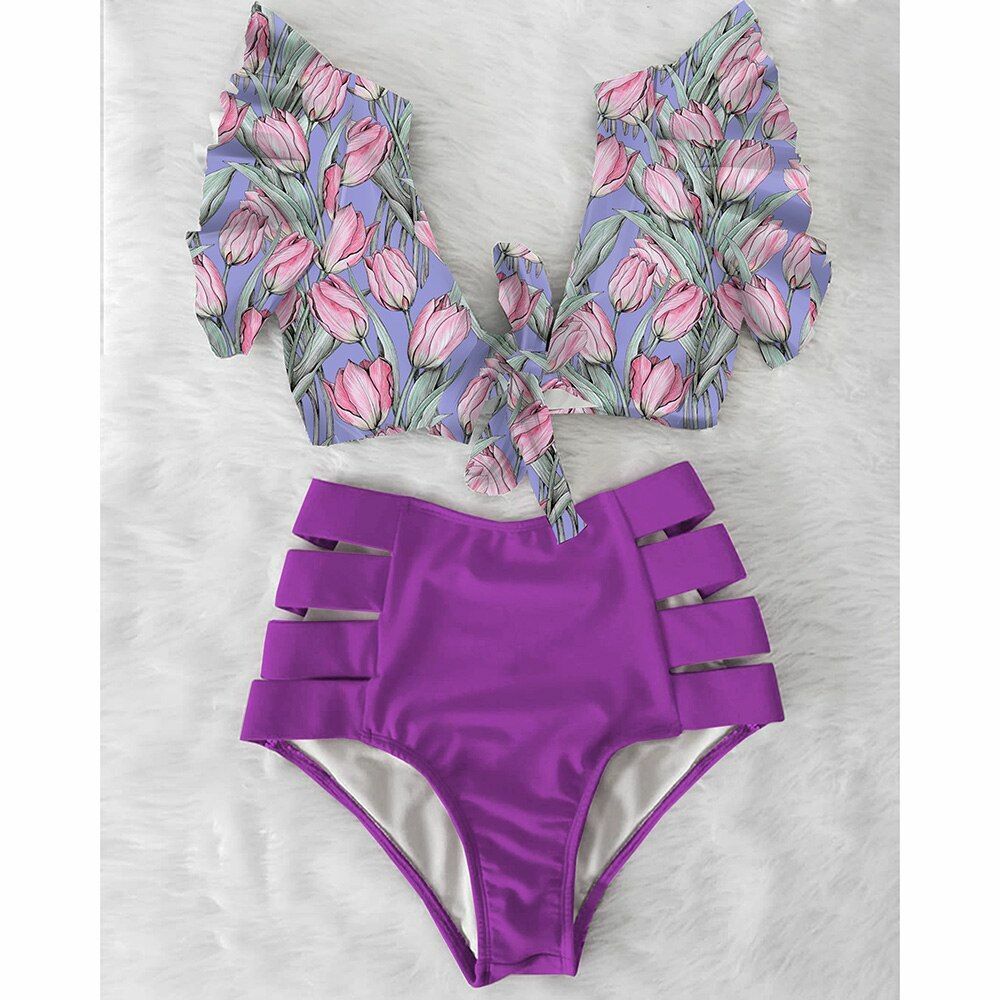 Women Swimsuit Swimwear High Waist Bikini Sexy Push Up Plus Size Bathing Suits