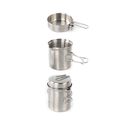 Portable 304 Stainless Steel Camping Cookware Set Hiking Tool Accessories B