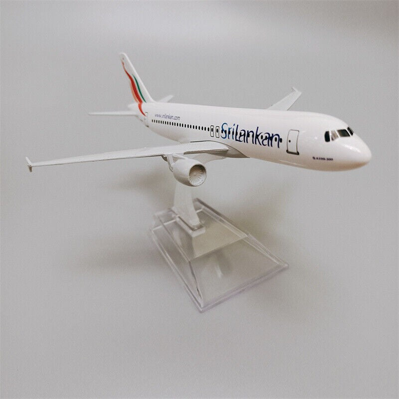 16cm A320 SriLankan Airlines Civil Airliner Model Diecast Airplane Display Scene