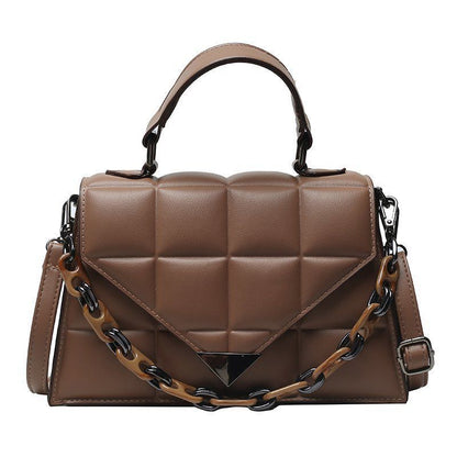 Small Square Bag Synthetic Leather Handbag Shoulder Crossbody Bag 21*25*16*9 CM
