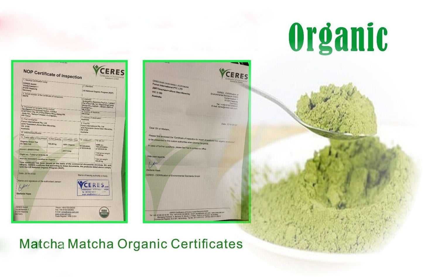 Organic A+ Grade Matcha,Green Tea Powder 250G-Pure, Fresh Green, Tasty