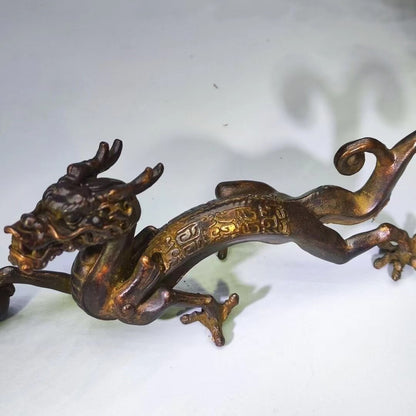 Rare Chinese Bronze Animal Statue dragon Tabletop Figurine Home Decor Gifts