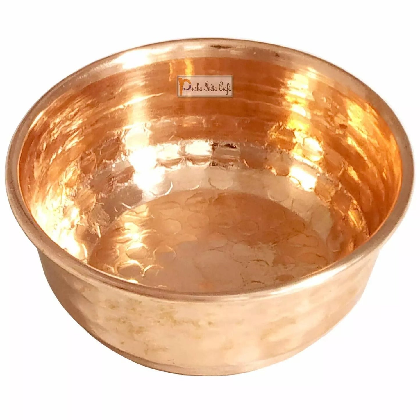 Copper Hammered Design Serving Bowl Katori Tableware Dinnerware 125 ml- Set of 6