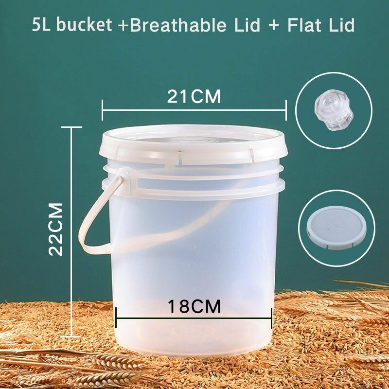 5/10L BPA Free Plastic Bucket Wine Fermentation Leakproof Containers Beer Barrel