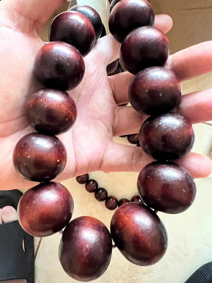 30mm*21 pcs Beads Shaolin Temple Monk Men Necklace Buddha Meditation Wood Beads