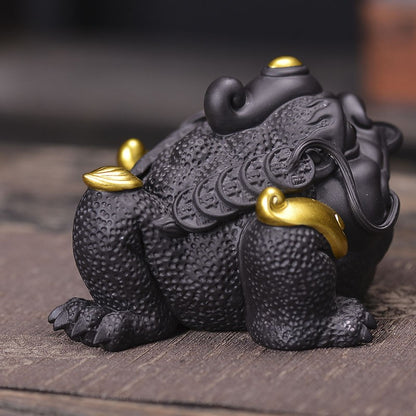 Tea Pet Purple Clay Tea Pet Fortune Golden Cicada Toad Tea Pet Ornament