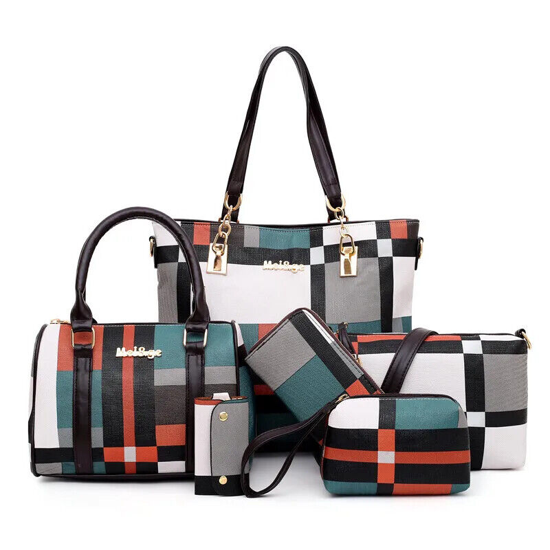 Handbags New 6 PCS Set Women Handbag Shoulder Bag Travel Ladies Crossbody Bag