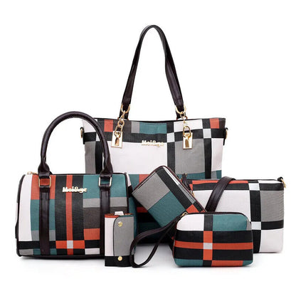 Handbags New 6 PCS Set Women Handbag Shoulder Bag Travel Ladies Crossbody Bag