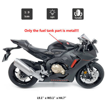 1/9 Honda CBR1000RR HRC Motorcycle Model Diecast Toy Car for Boys Toys Black